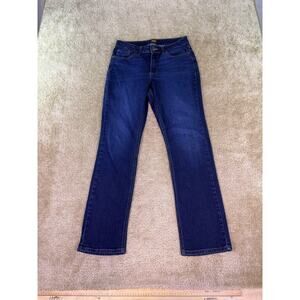 LEE Jeans Womens 10 Long Blue Straight Leg Denim Relaxed Fit Mid Rise E297